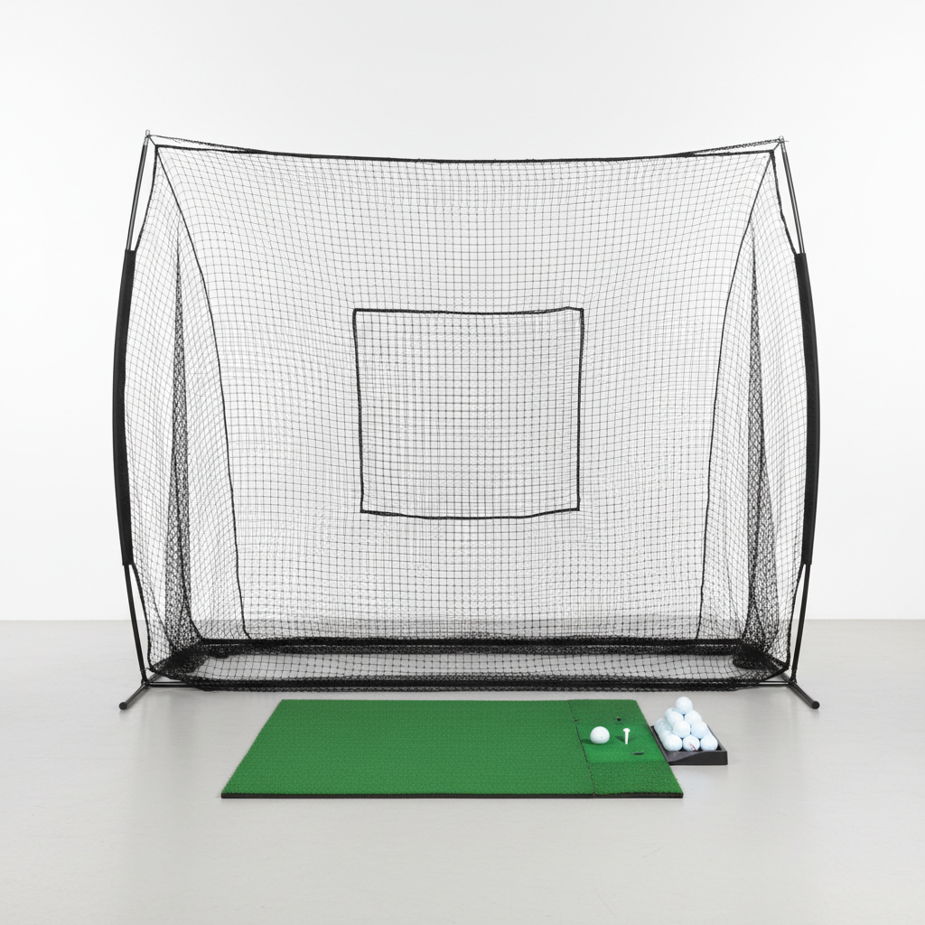 Golf Hitting Net Backyard Driving: 12X7Ft Professional Backstop with Silent Velvet Target Portable Practice for Men Dad Complete Sport Set Gift