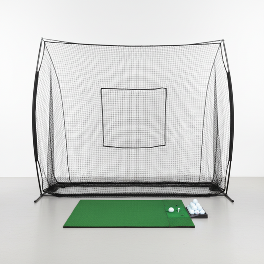 Golf Hitting Net Backyard Driving: 12X7Ft Professional Backstop with Silent Velvet Target Portable Practice for Men Dad Complete Sport Set Gift